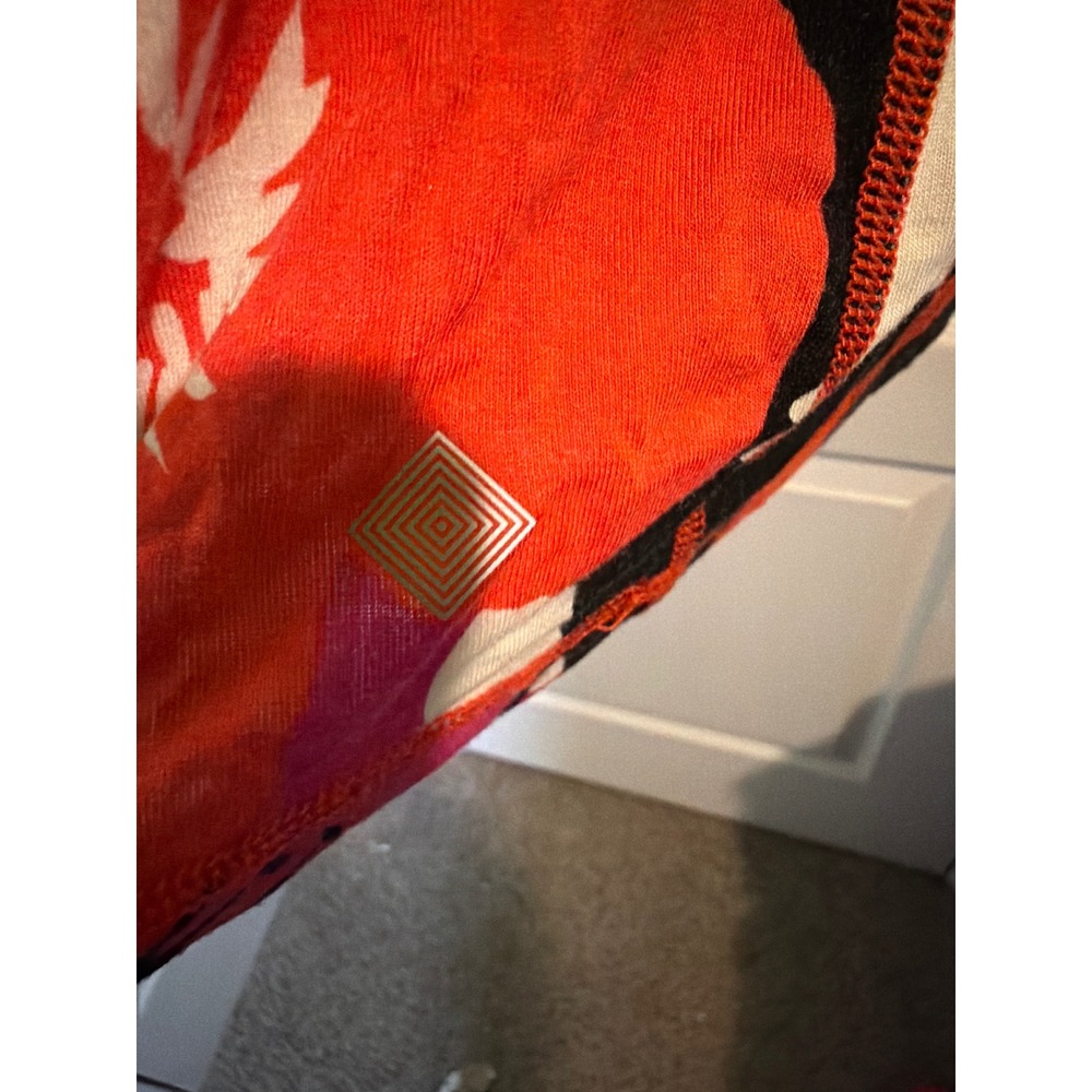 LuLaRoe Floral Mesh Back Tank Top Red Pink Tropical Hibiscus Sleeveless XL - Picture 2 of 9